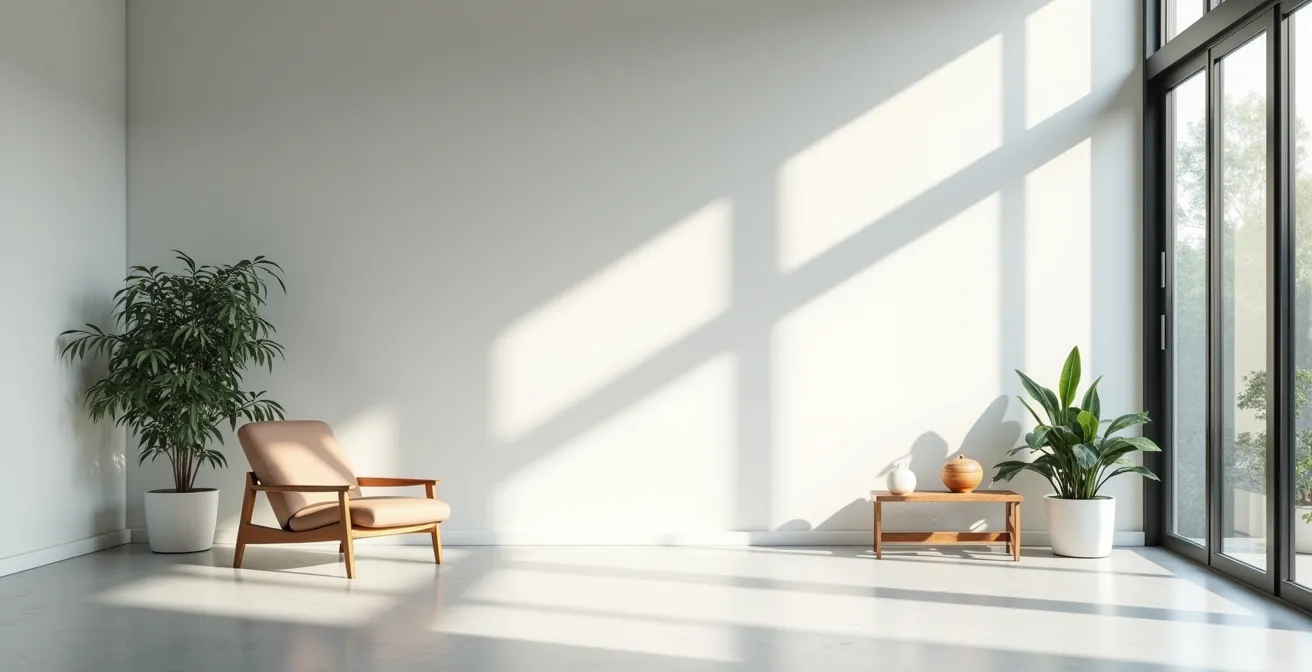 Environnement de travail moderne avec architecture épurée et espace lumineux